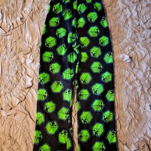 Soft Fuzzy Mine Craft Pajama Bottoms 10/12